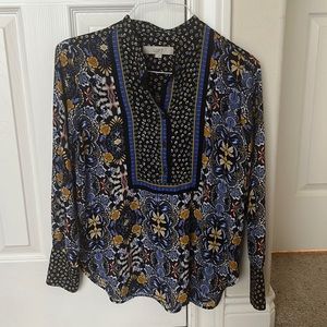 Loft blue pattern blouse